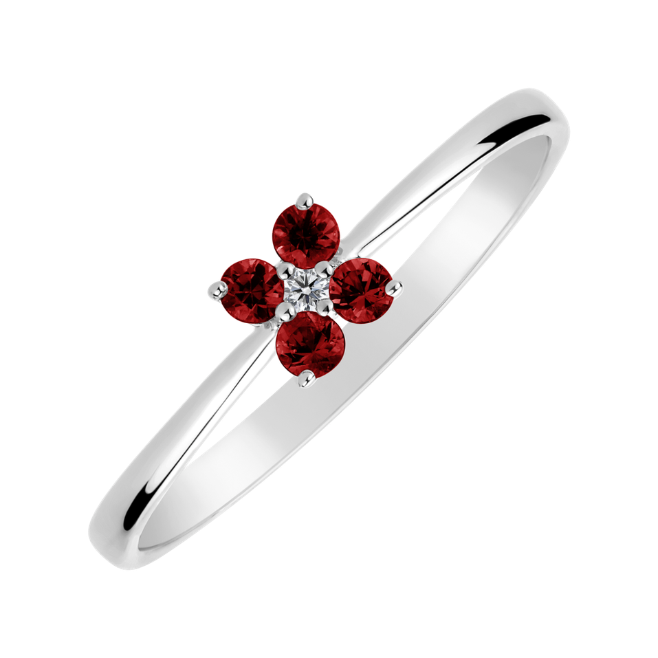Diamond ring with Ruby Divine Bloom