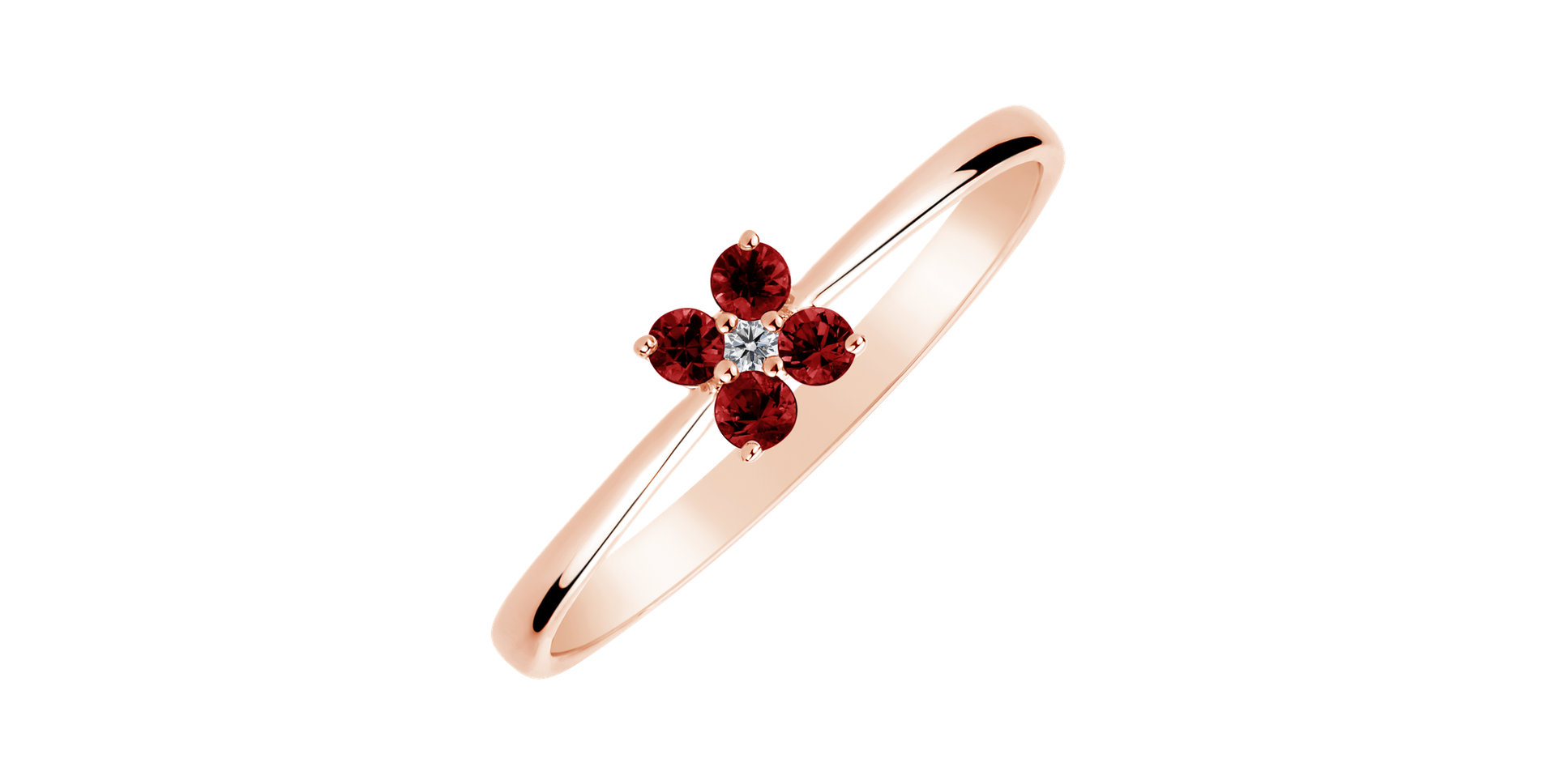 Diamond ring with Ruby Divine Bloom