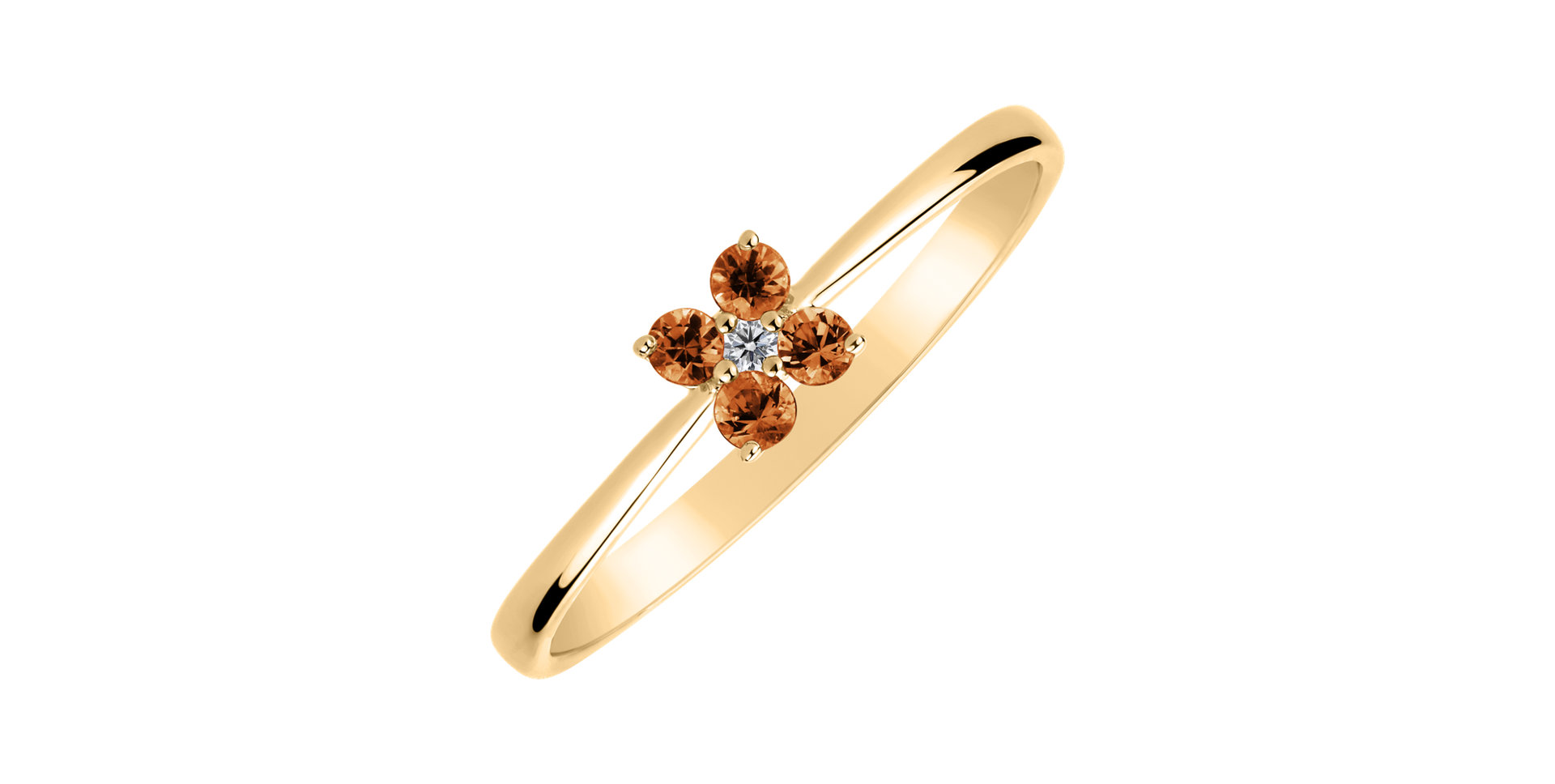 Diamond ring with Citrine Madeira Divine Bloom