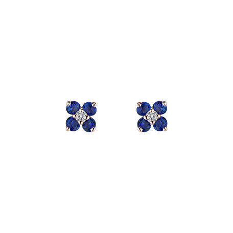 Diamond earrings with Tanzanite Divine Bloom