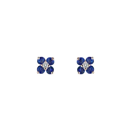 Diamond earrings with Tanzanite Divine Bloom