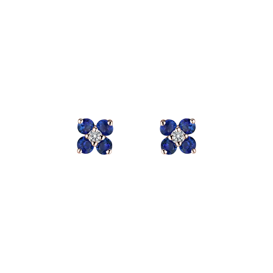 Diamond earrings with Tanzanite Divine Bloom
