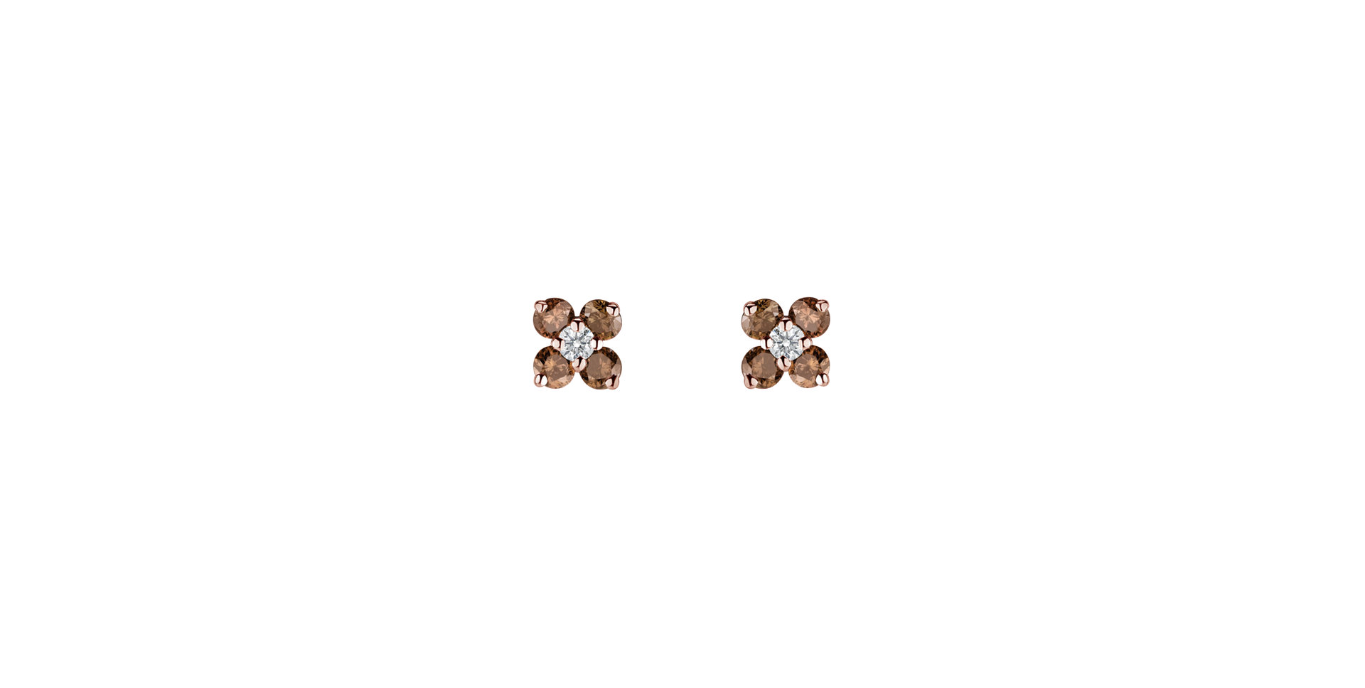 Earrings with brown diamonds Divine Bloom
