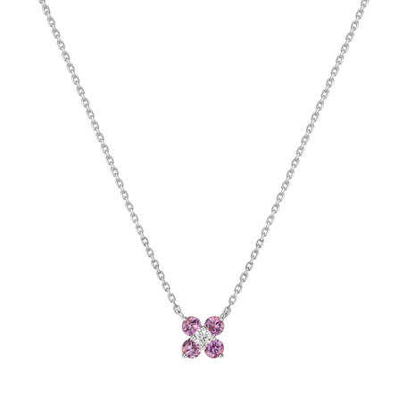 Diamond necklace with Sapphires Pink Divine Bloom