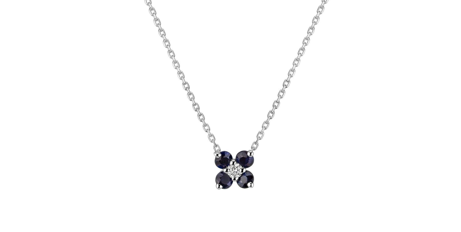 Diamond necklace with Sapphire Divine Bloom