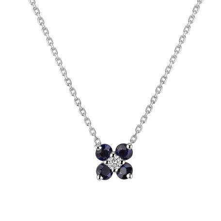 Diamond necklace with Sapphire Divine Bloom