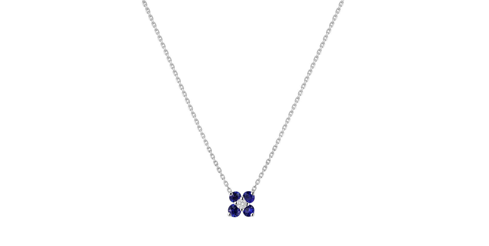 Diamond necklace with Tanzanite Divine Bloom