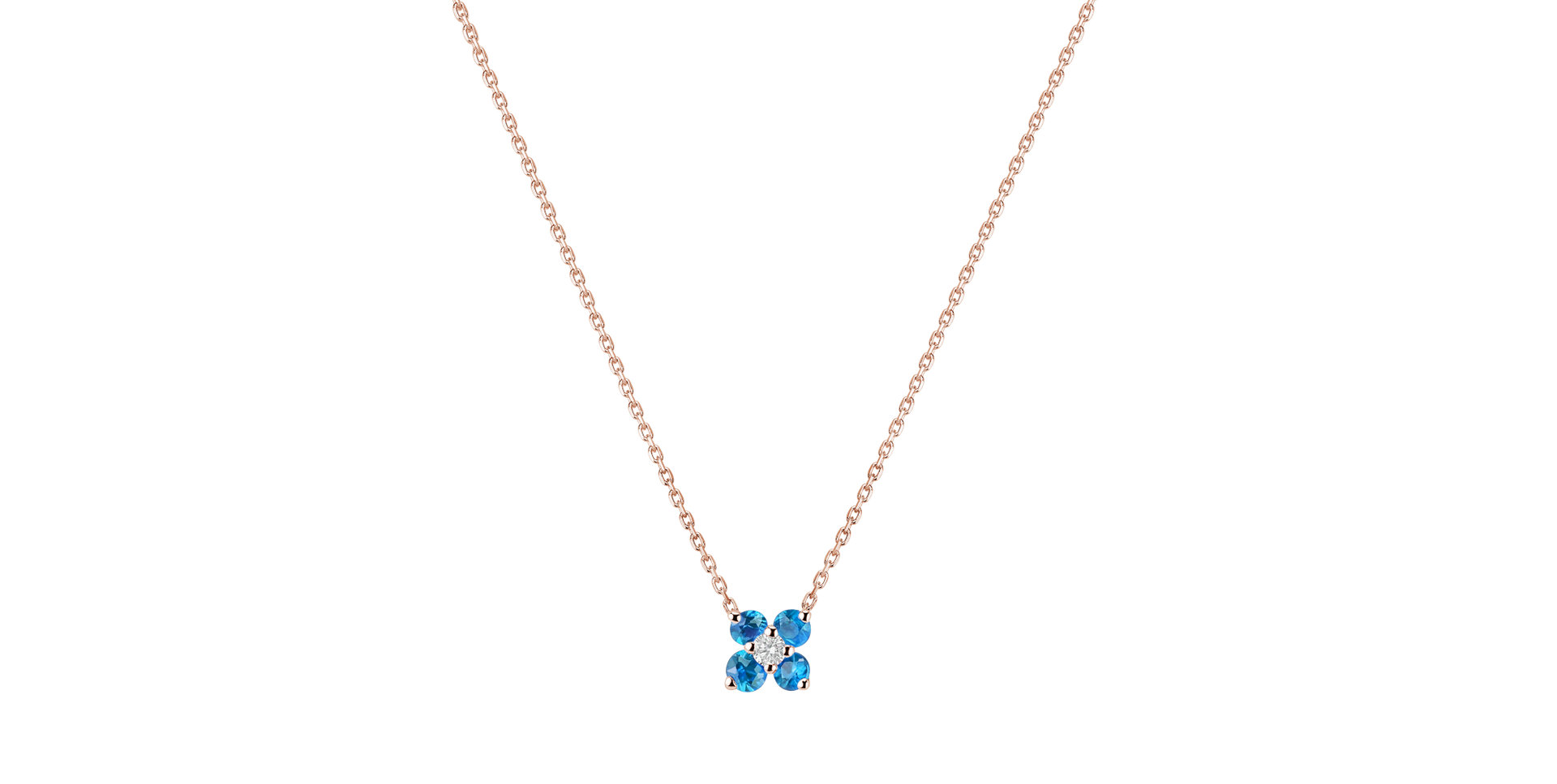 Diamond necklace with Topaz Swiss Divine Bloom