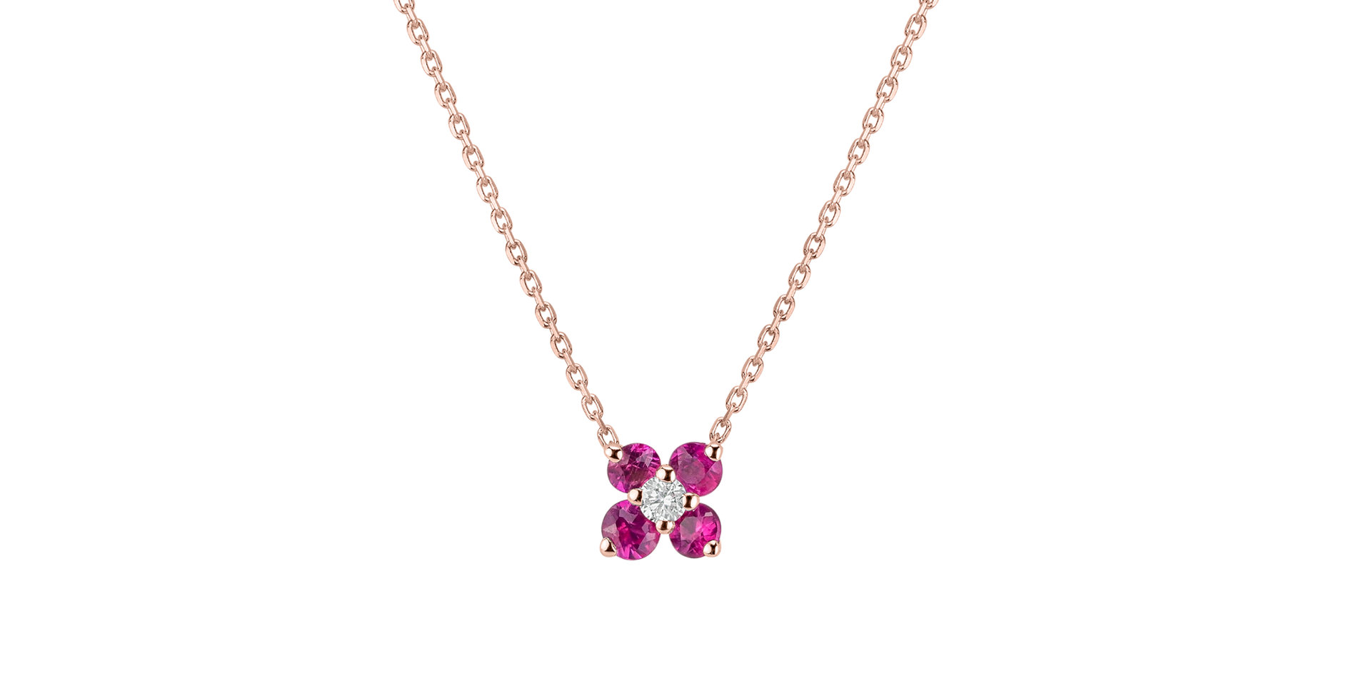 Diamond necklace with Ruby Divine Bloom