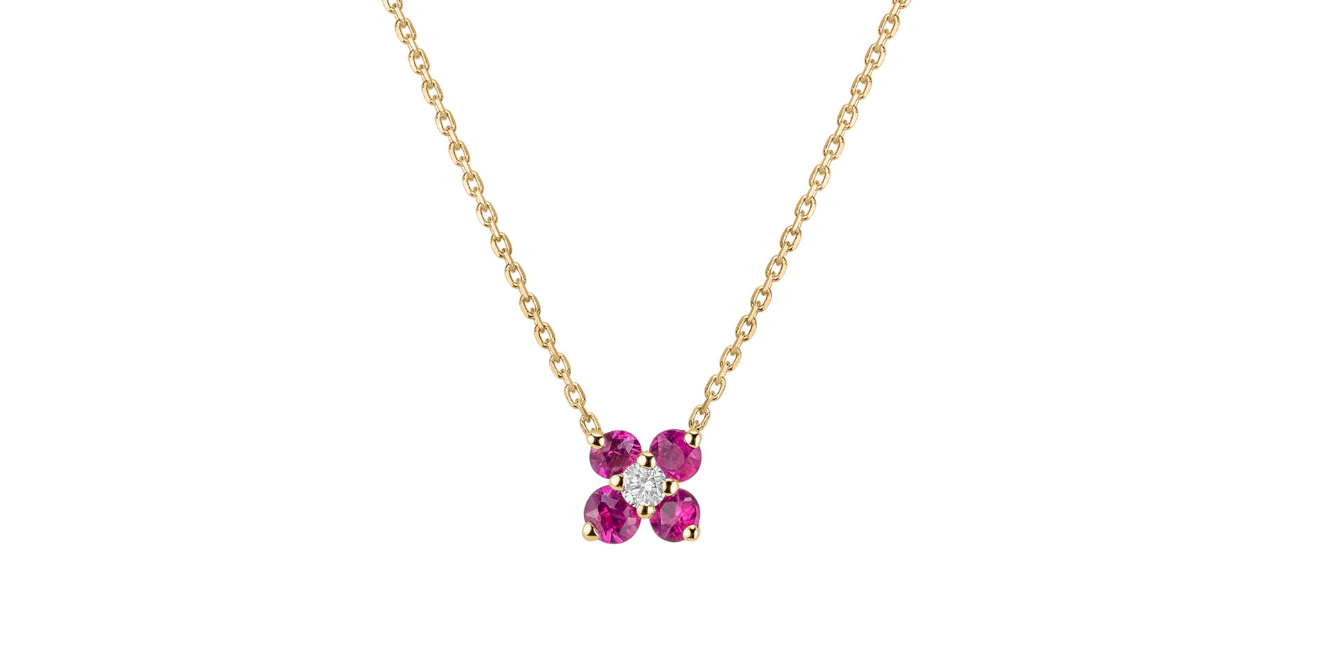Diamond necklace with Ruby Divine Bloom