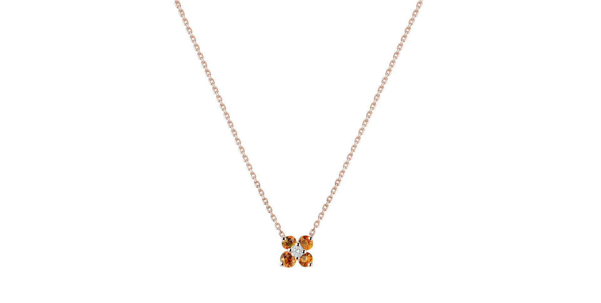 Diamond necklace with Citrine Madeira Divine Bloom