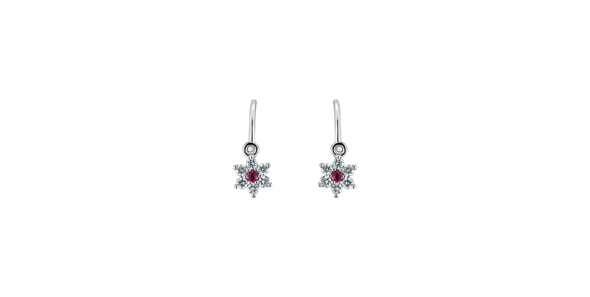 Diamond earrings with Ruby Early Sparks
