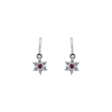 Diamond earrings with Ruby Early Sparks