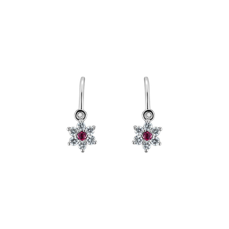 Diamond earrings with Ruby Early Sparks