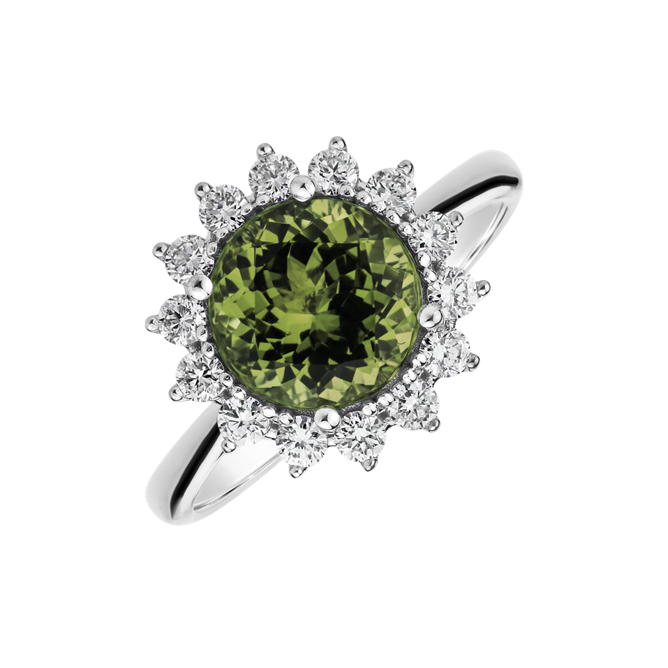 Diamond ring with Tourmalíne Stellar Sun