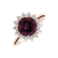 Diamond ring with Rhodolite Stellar Sun2