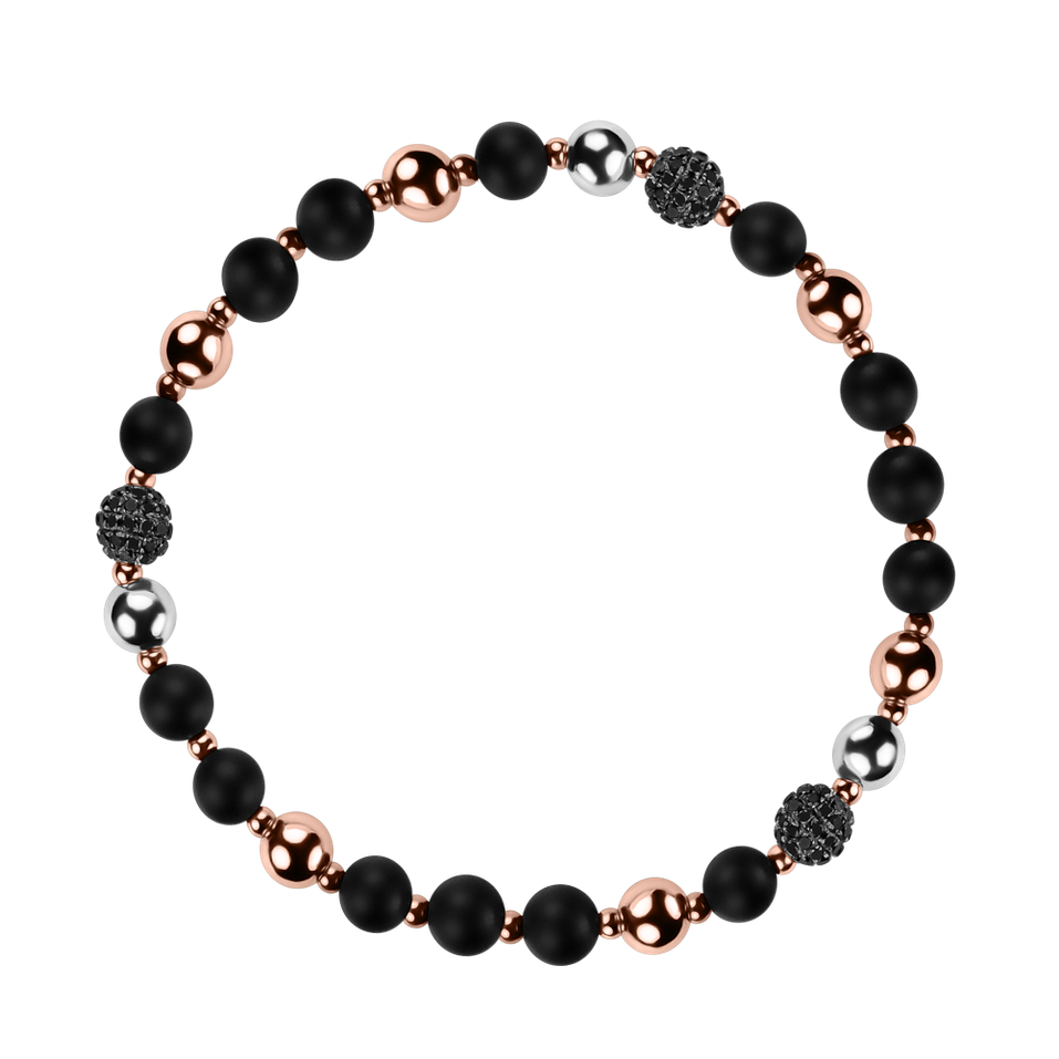 Bracelet with Agate and black diamonds Lovely Element