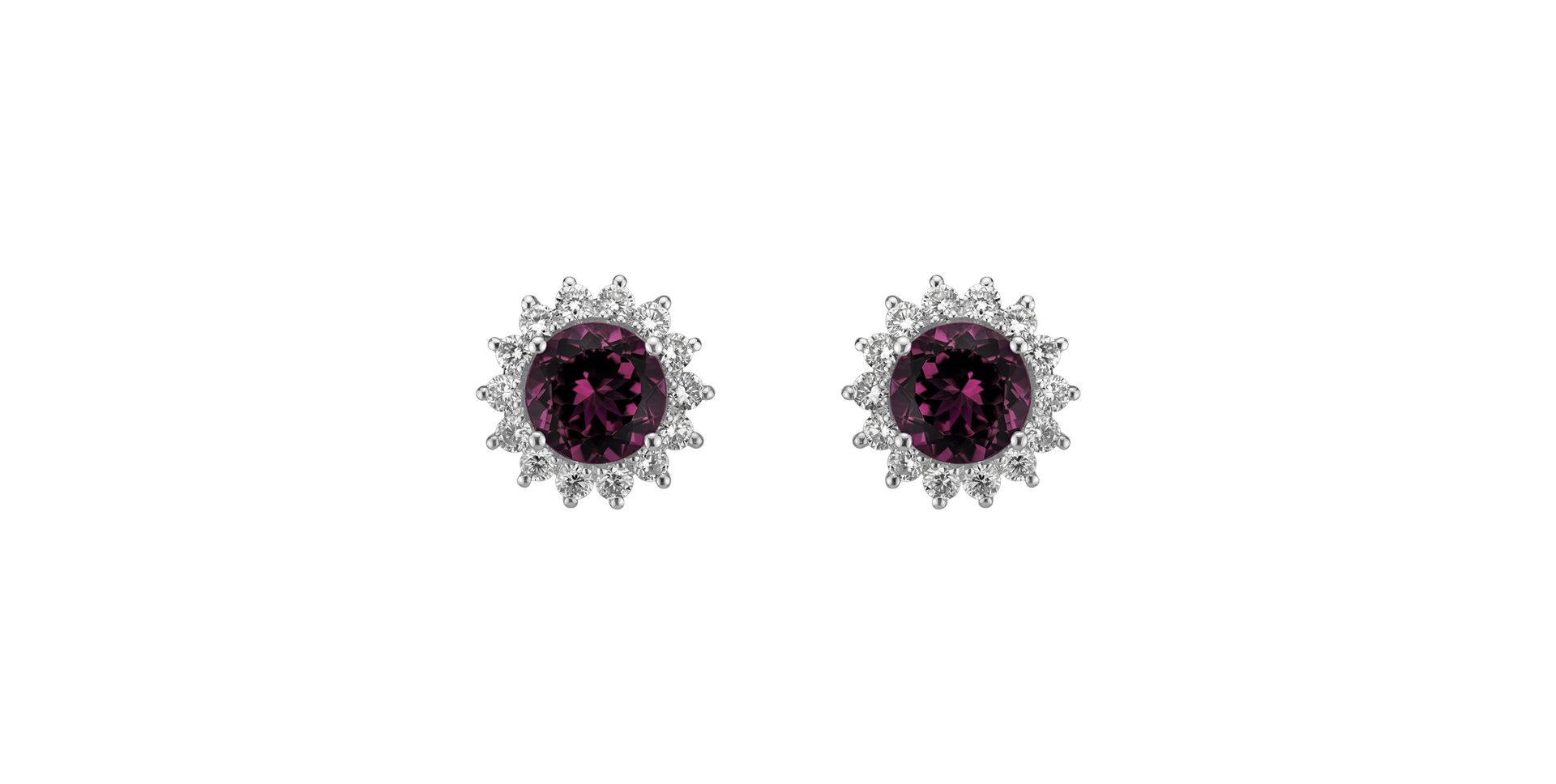 Diamond earrings with Rhodolite Stellar Hope