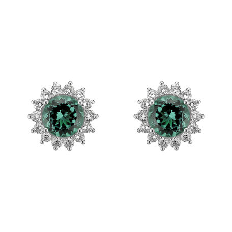 Diamond earrings with Tourmaline Stellar Hope