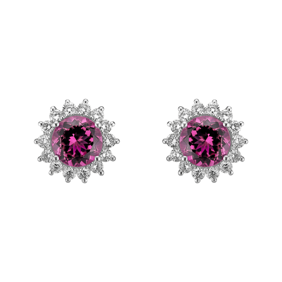Diamond earrings with Tourmaline Stellar Hope