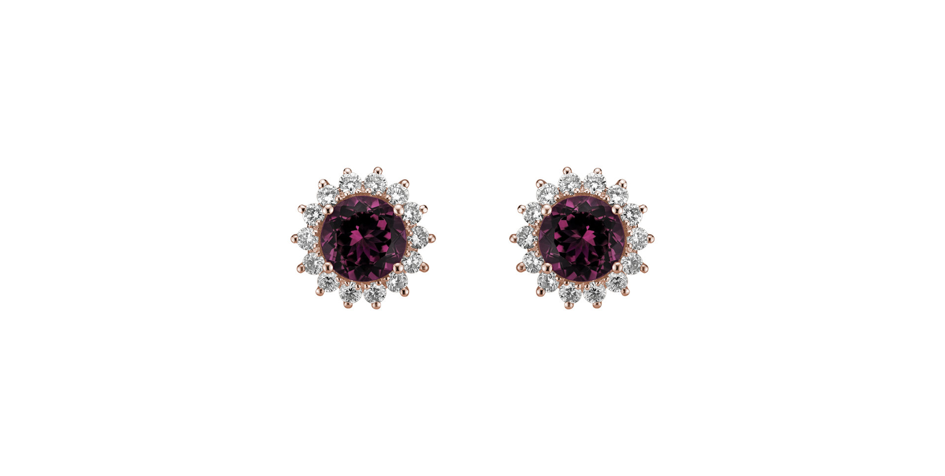 Diamond earrings with Rhodolite Stellar Hope