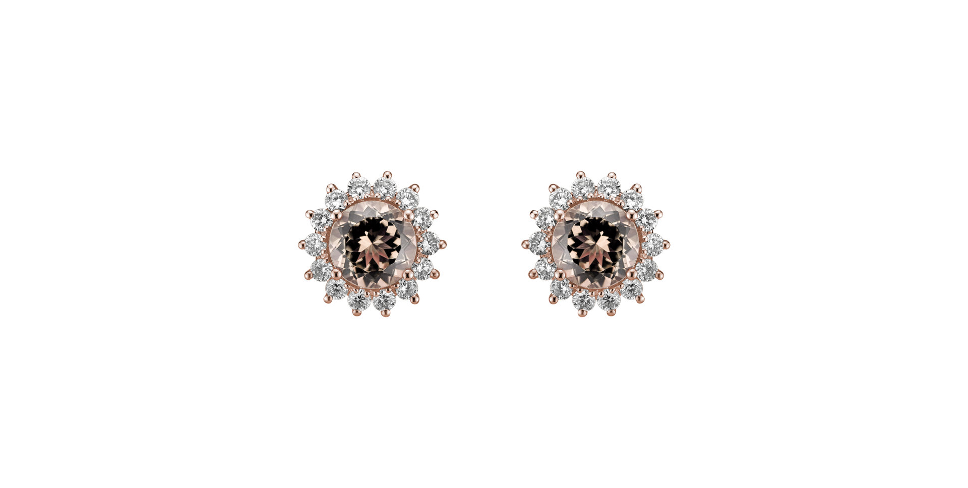 Diamond earrings with Morganite Stellar Hope