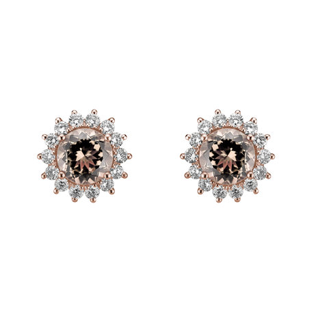 Diamond earrings with Morganite Stellar Hope