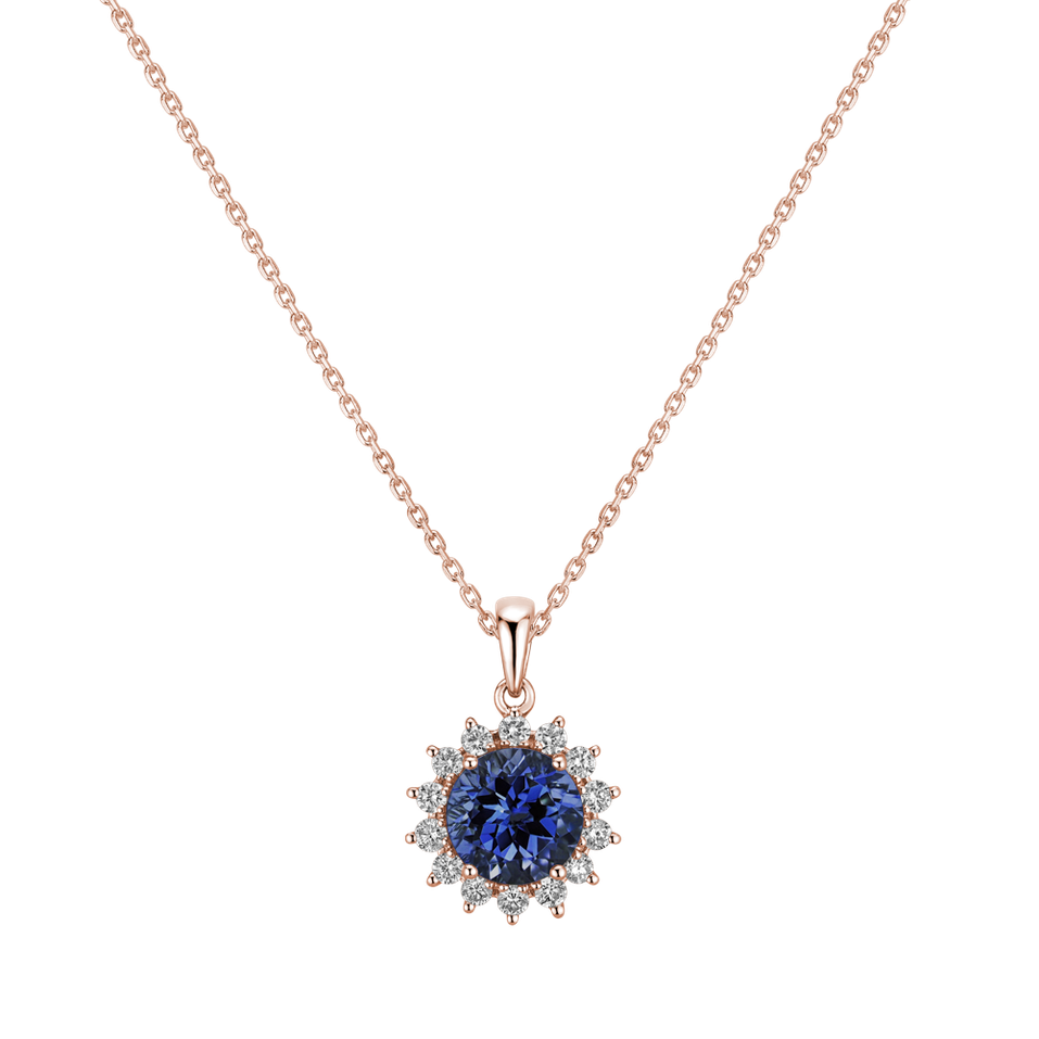 Diamond pendant with Tanzanite Lilac Flower