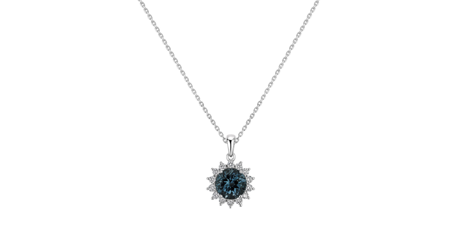 Diamond pendant with Topaz London Lilac Flower