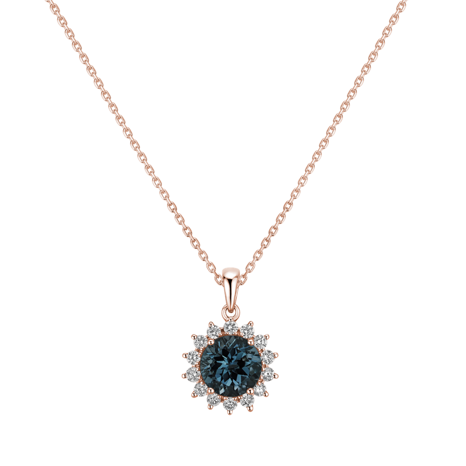 Diamond pendant with Topaz London Lilac Flower
