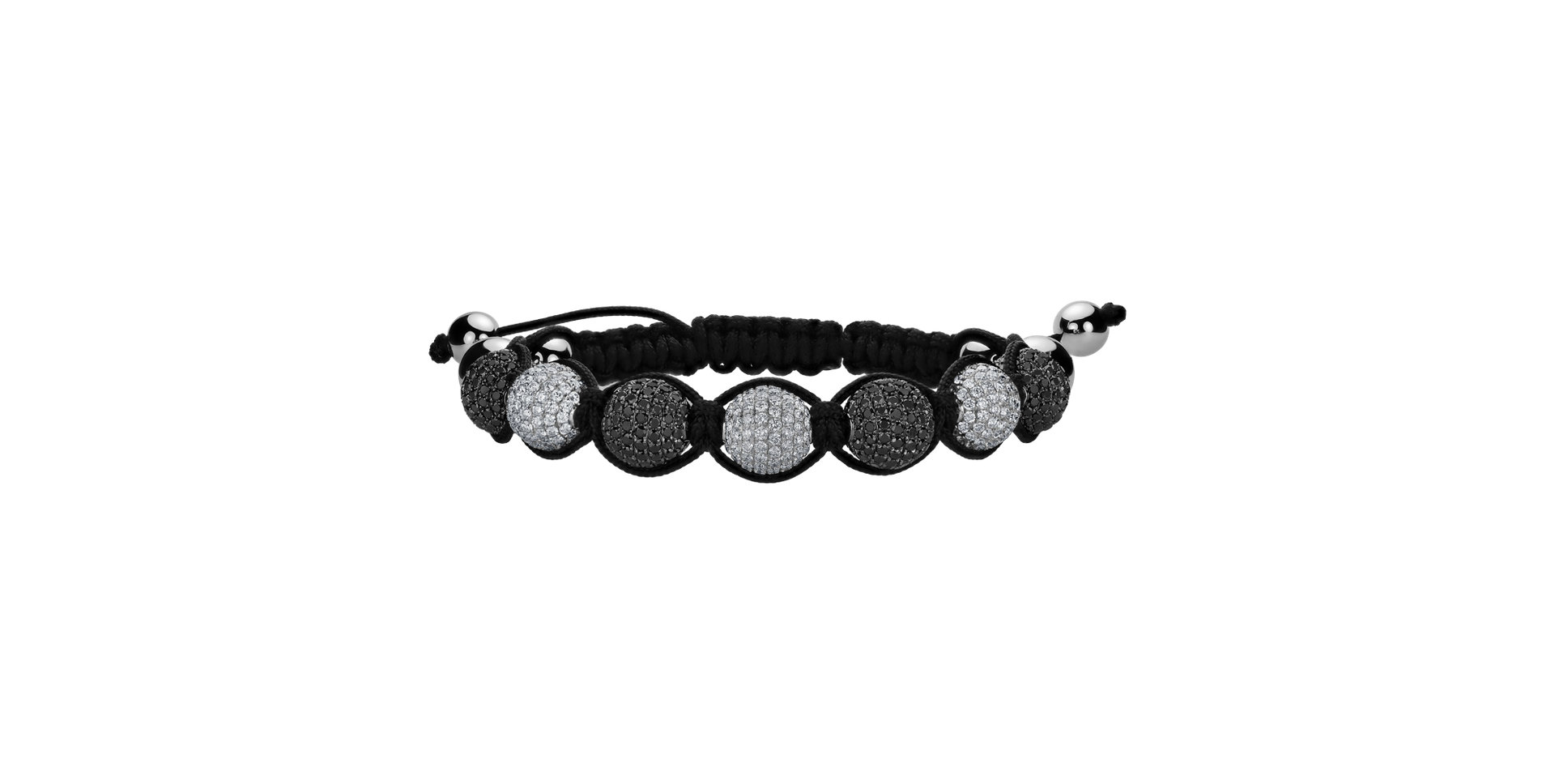 Bracelet with black and white diamonds Midnight Marbles