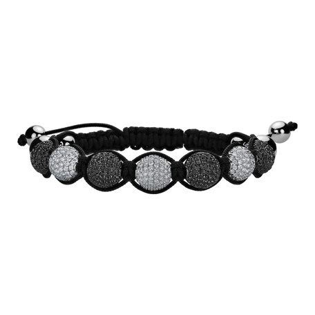 Bracelet with black and white diamonds Midnight Marbles