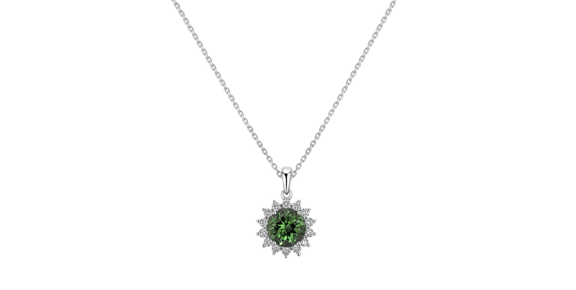 Diamond pendant with Turmalinem Magical Flora