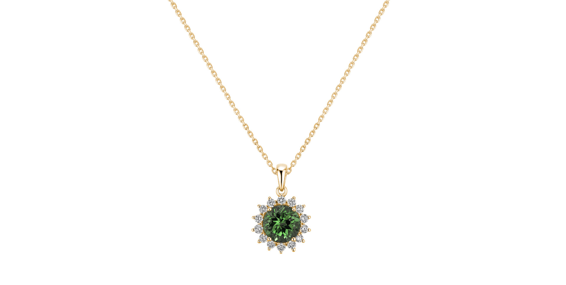 Diamond pendant with Turmalinem Magical Flora