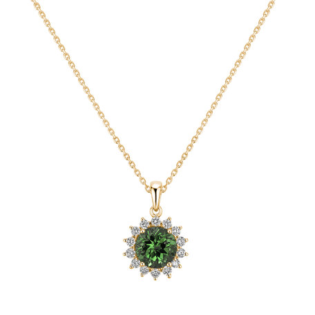 Diamond pendant with Turmalinem Magical Flora