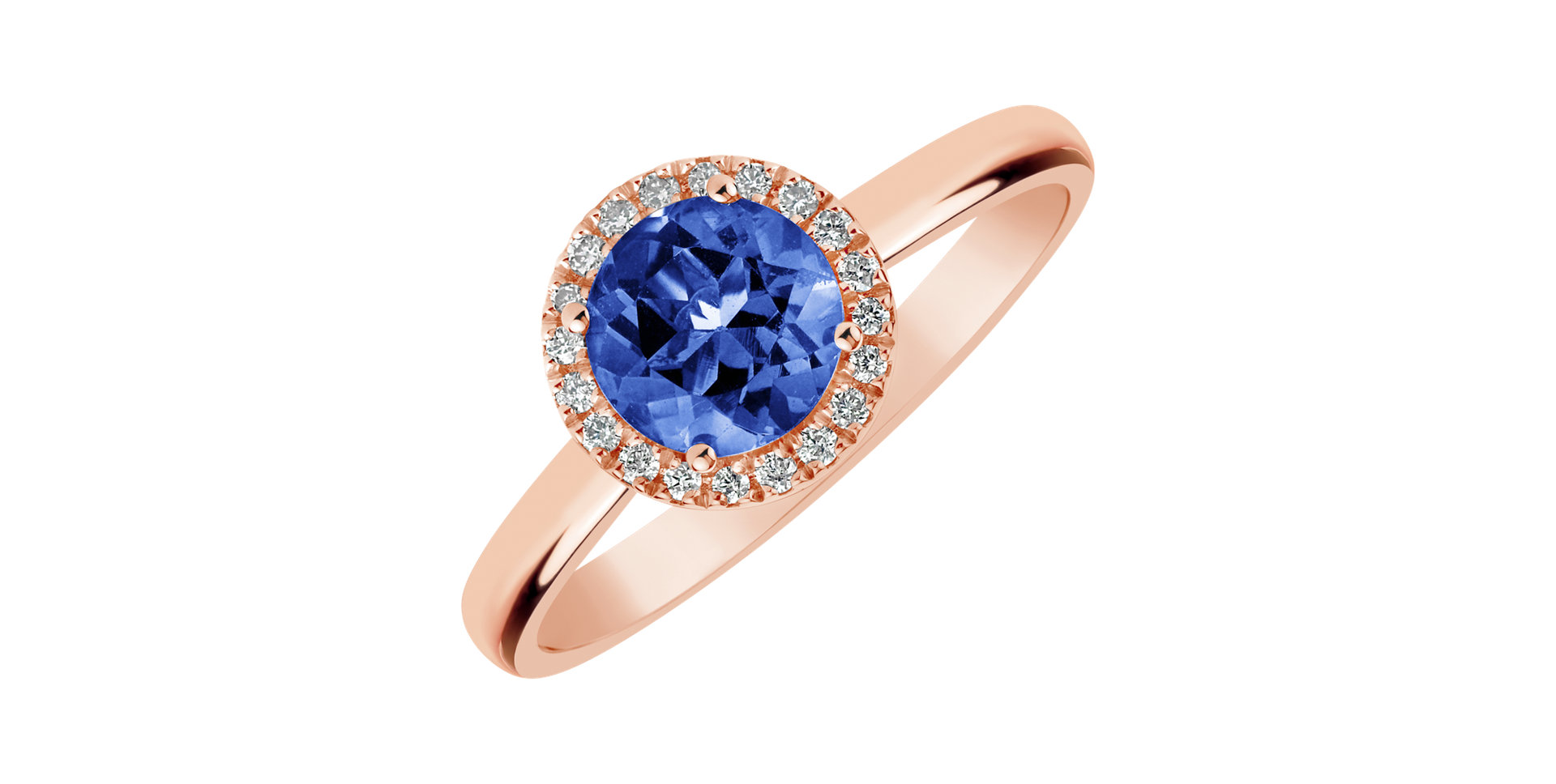 Diamond ring with Tanzanite Bonbon