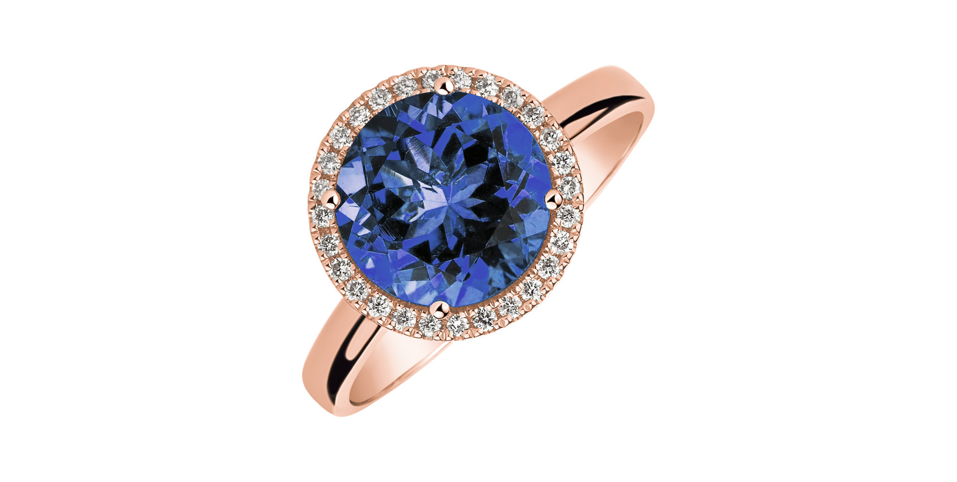 Diamond ring with Tanzanite Bonbon