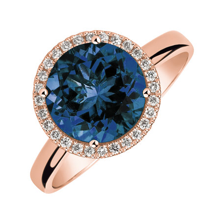 Diamond ring with Topaz London Bonbon