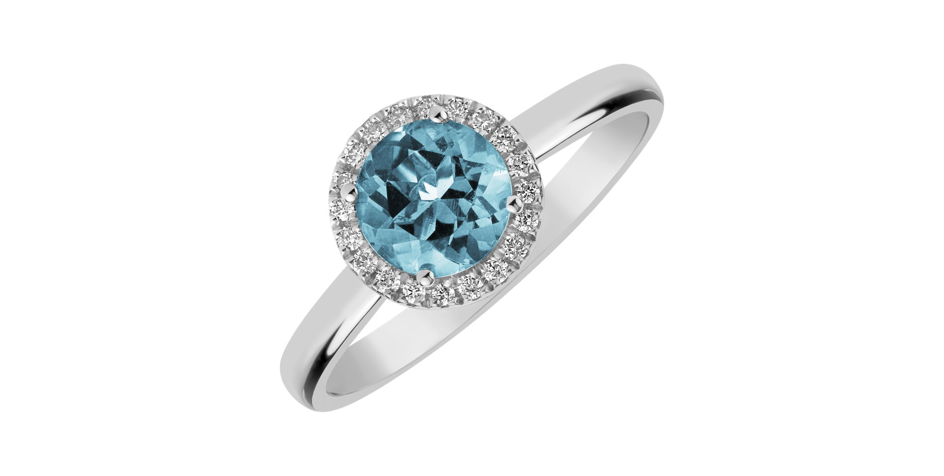 Diamond ring with Topaz Sky Bonbon