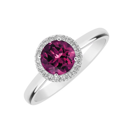 Diamond ring with Rhodolite Violette