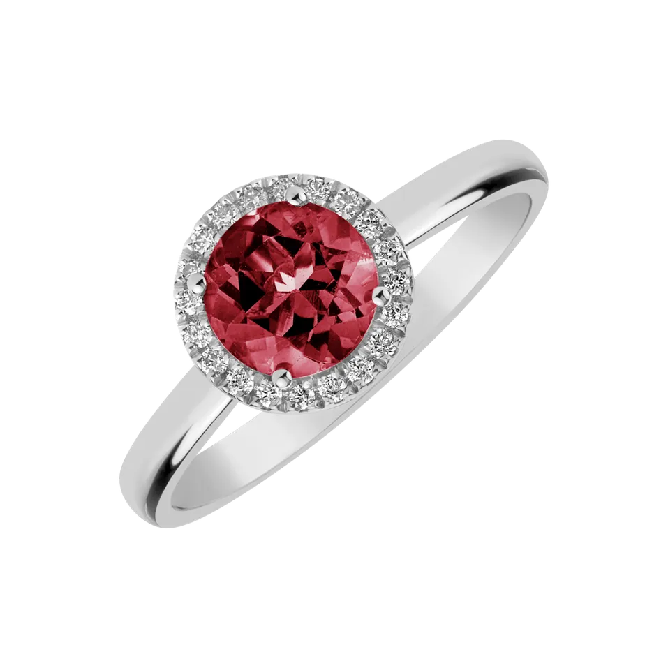 Diamond ring with Tourmalíne Violette