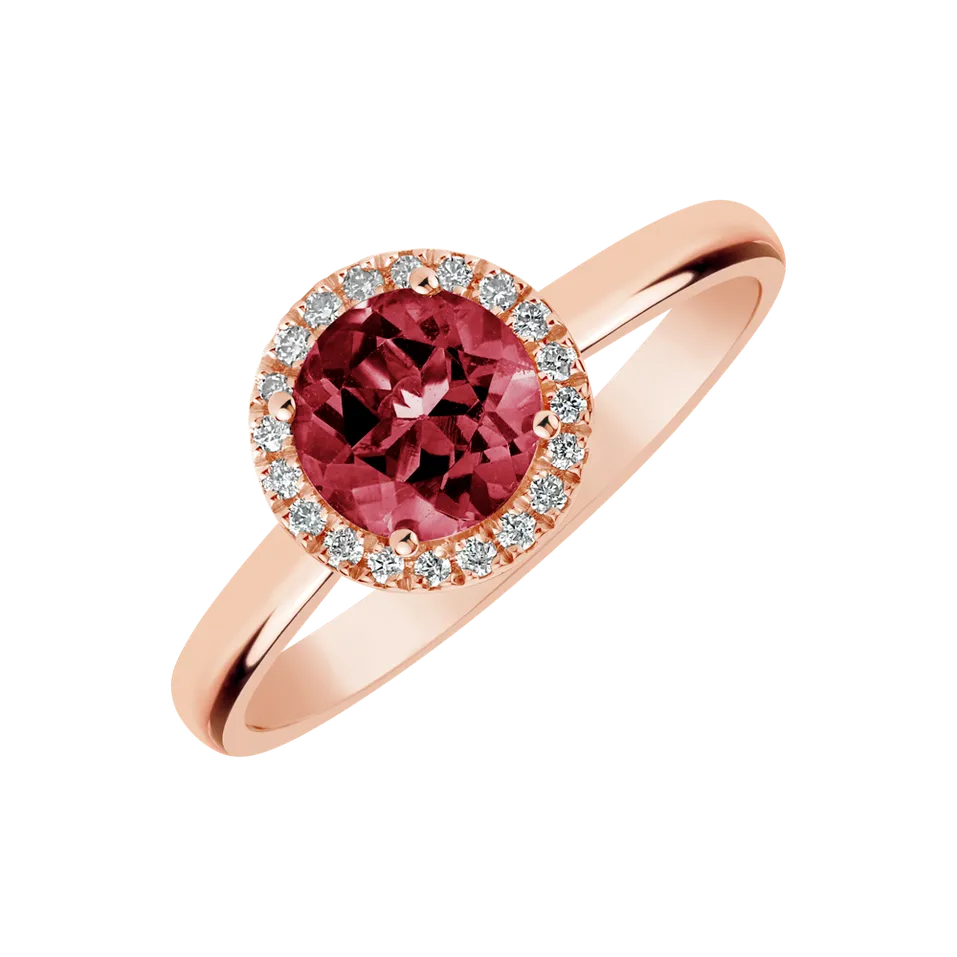 Diamond ring with Tourmalíne Violette