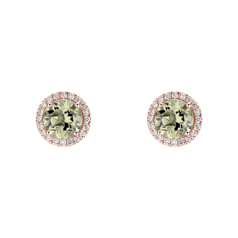 Diamond earrings with Amethyst Green Eternal Sunshine