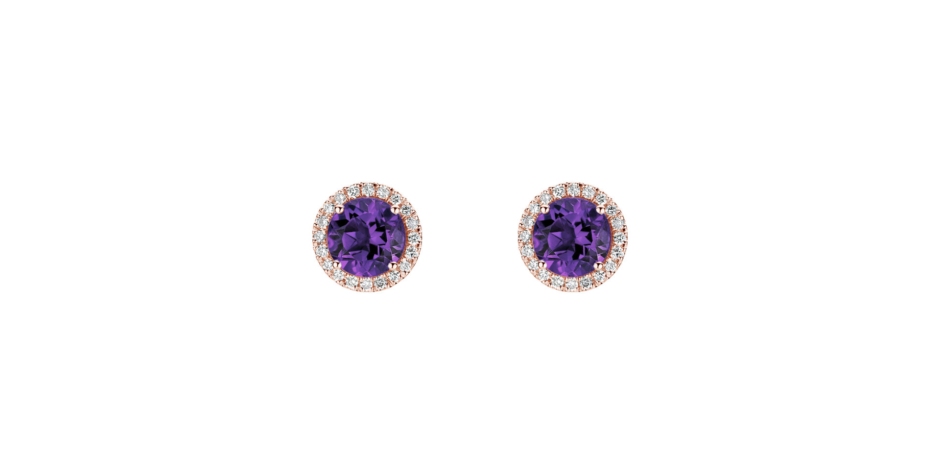 Diamond earrings with Amethyst Brazil Eternal Sunshine