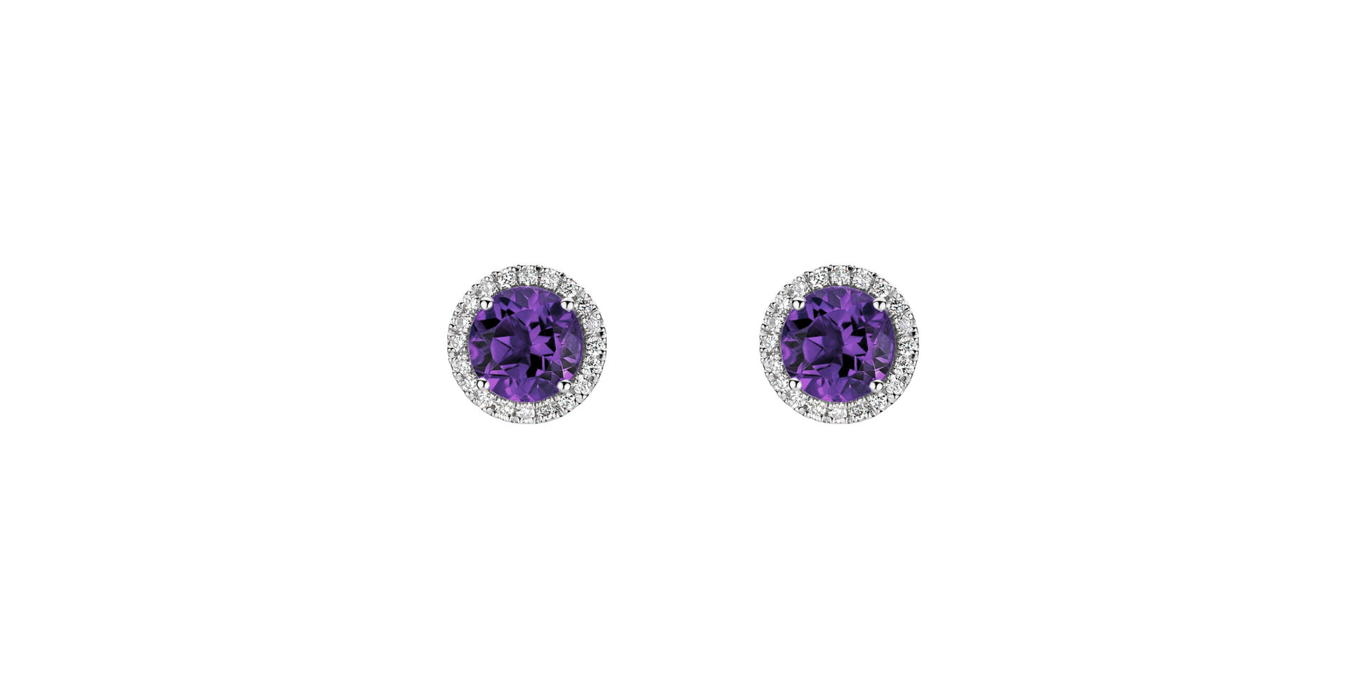 Diamond earrings with Amethyst Brazil Eternal Eternal Sunshine