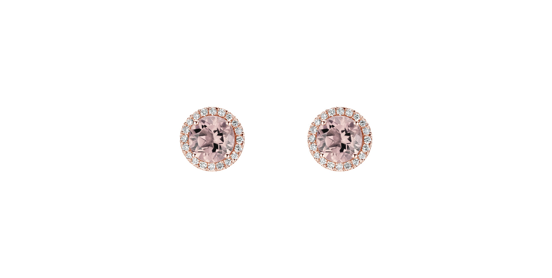 Diamond earrings with Morganite Eternal Sunshine