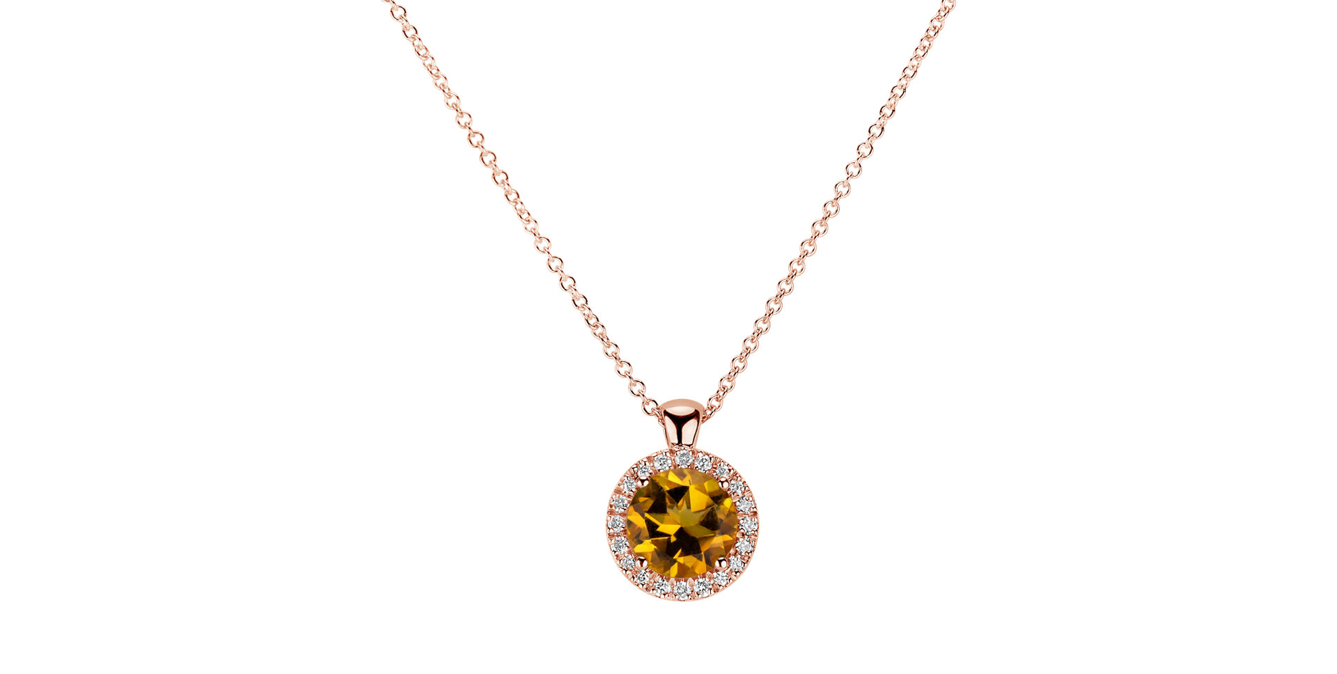 Diamond necklace with Citrine Luxury Bonbon