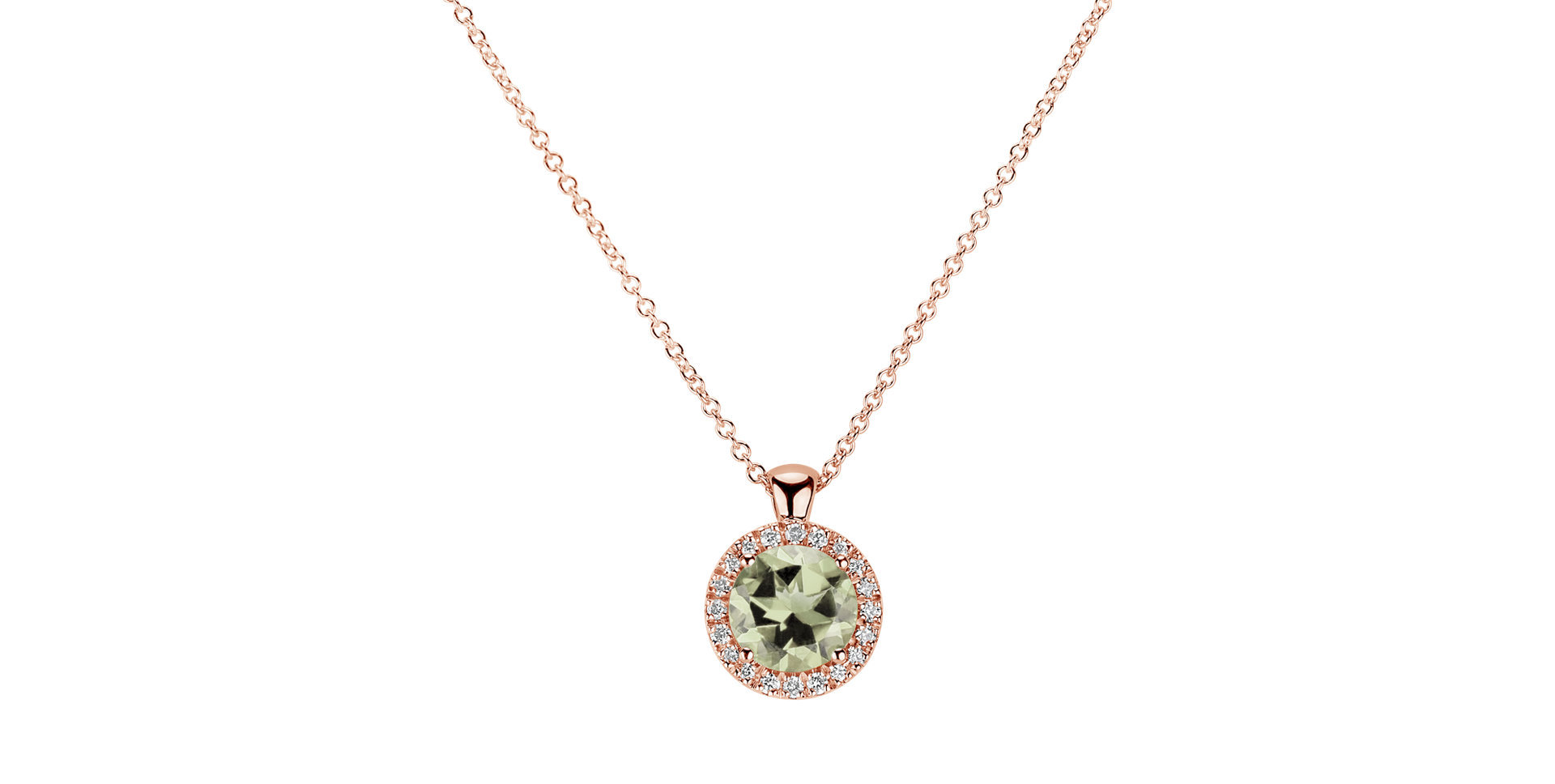 Diamond necklace with Amethyst Green Luxury Bonbon