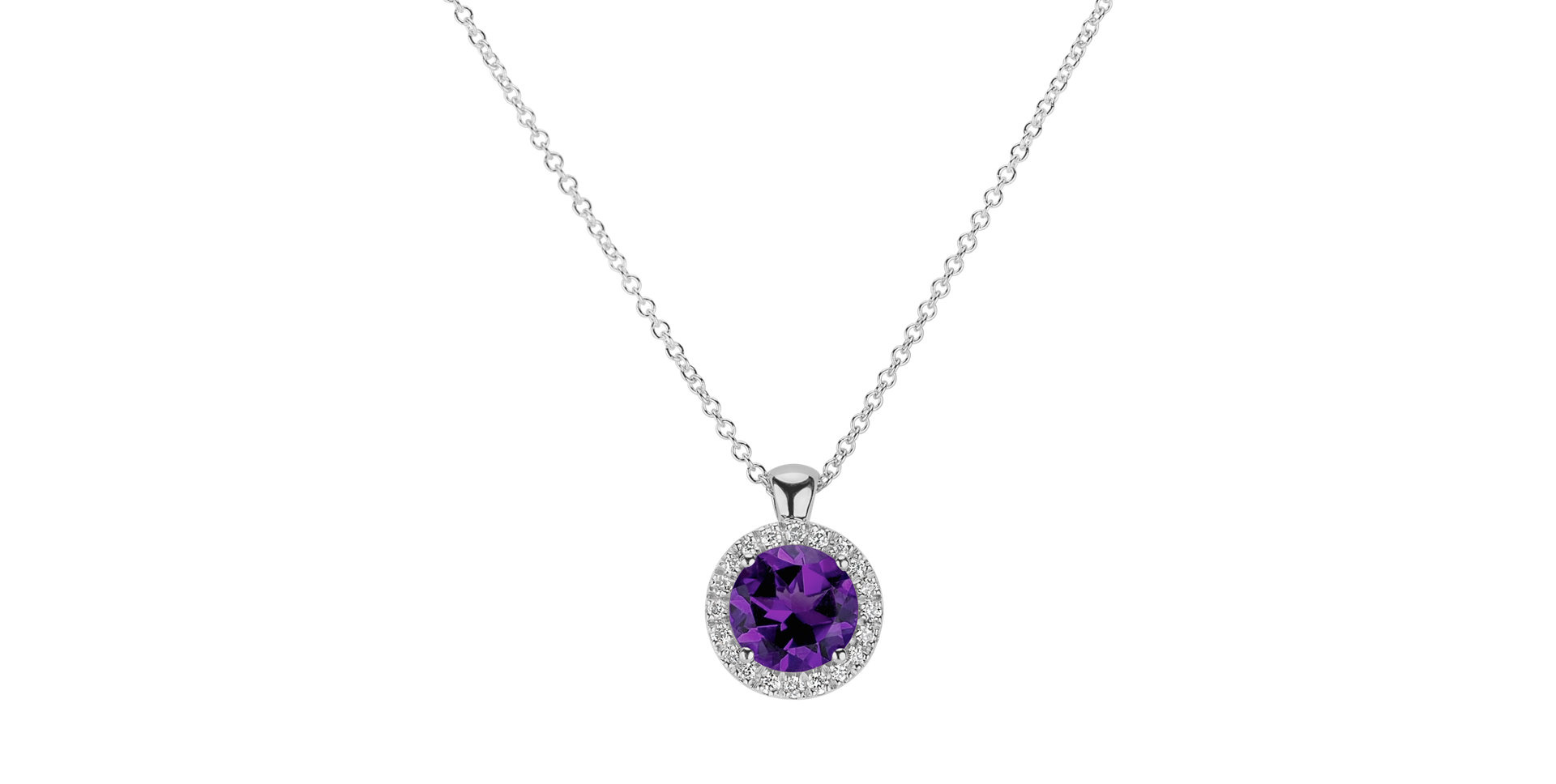 Diamond necklace with Amethyst Brazil Luxury Bonbon