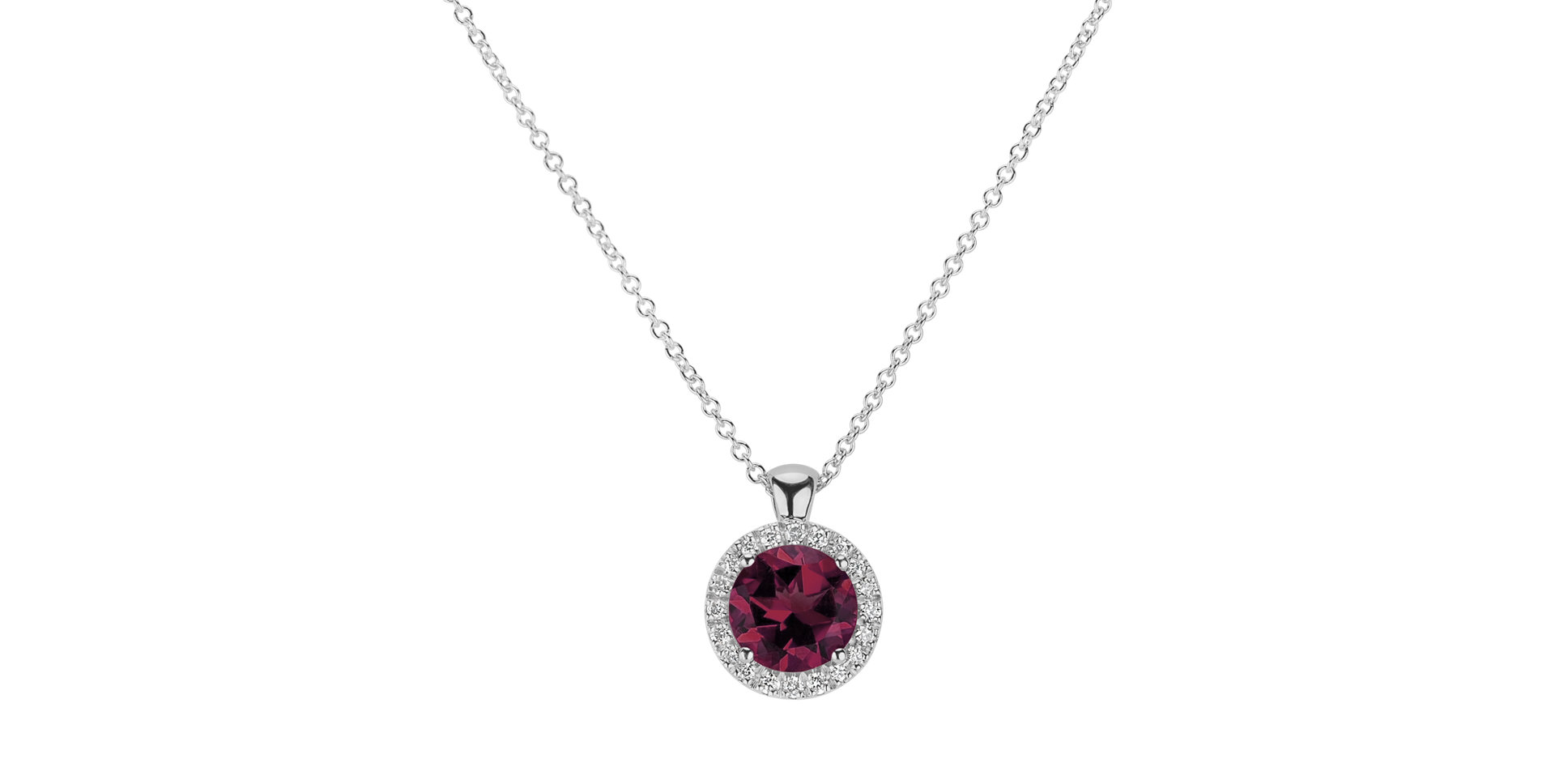 Diamond necklace with Rhodolite Luxury Bonbon